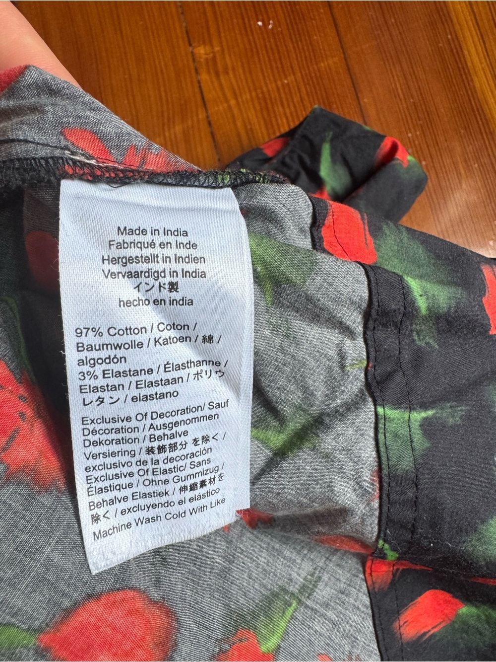 J. Crew Black Mini Dress with Red Floral Motif - Picture 4 of 8
